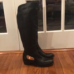 Vince Camuto black leather knee high boots 10